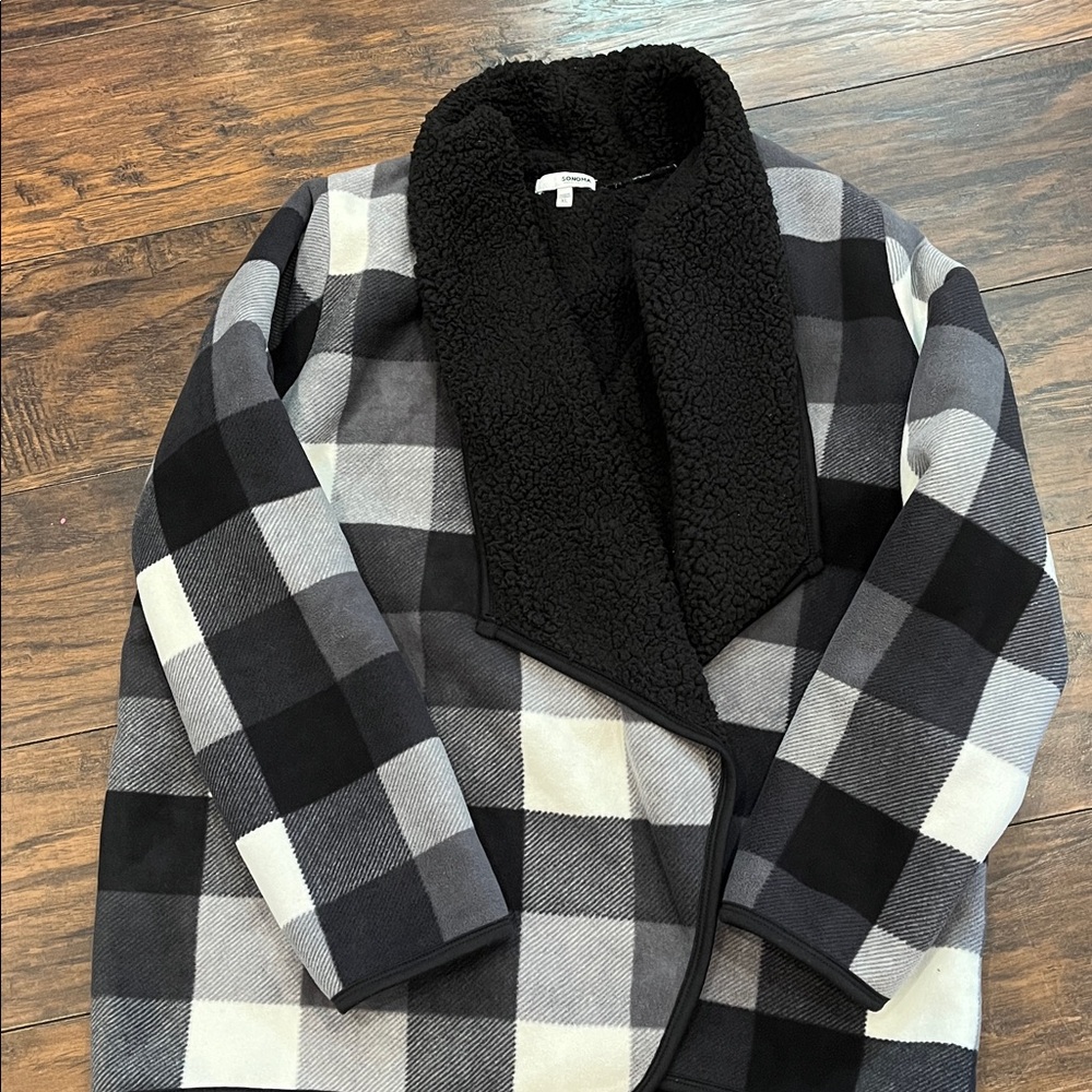 Sonoma Black and White Plaid Jacket